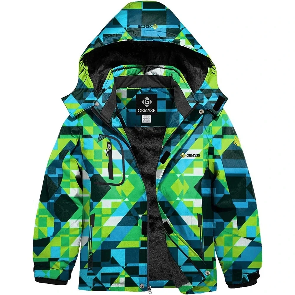 Boys Waterproof Ski Snow Jacket Hooded Fleece Windproof Winter Jacket 14 - 16 XL